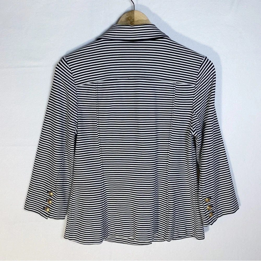 Cabi Nautical Striped Stretch Jersey Jacket - Picture 2 of 7